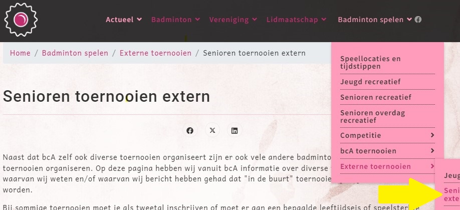 Senioren toernooien extern